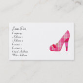 Feminine Pink Karierte Visitenkarten Visitenkarte (Vorderseite)