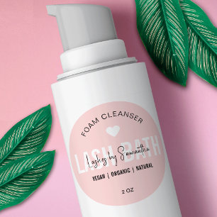 Feminine Pink Lash Extension Shampoo Cleanser Runder Aufkleber