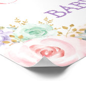 Feminine Pink Lila Mint Woodland Tiere Willkommen Poster (Ecke)