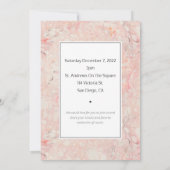 Feminine Pink Marble Feier zum Gedenken an das Leb Einladung (Rückseite)