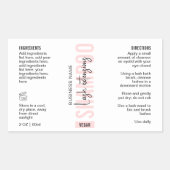 Feminine Pink Modern Lash Shampoo Wrapper Rechteckiger Aufkleber (Vorderseite)