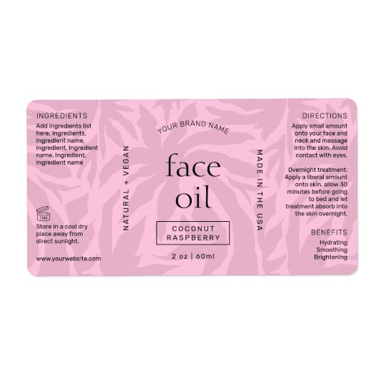 Feminine Pink Modernes 2 OZ Kosmetisches Flaschene (Vorne)