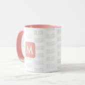 Feminine Pink Monogram Tasse für sie (Vorderseite Links)