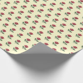 Feminine Pink Rose auf Creme Geschenkpapier (Ecke)