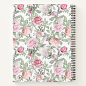 Feminine Pink Rose Floral mit Ihrem Namen Notizblock (Rückseite)