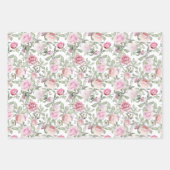 Feminine Pink Roses Aquarellfärbung Geschenkpapier Set (Vorderseite)
