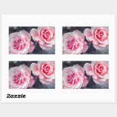 Feminine Pink Roses Foto Rechteckiger Aufkleber (Blatt)
