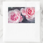 Feminine Pink Roses Foto Rechteckiger Aufkleber (Tasche)