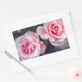 Feminine Pink Roses Foto Rechteckiger Aufkleber (Umschlag)