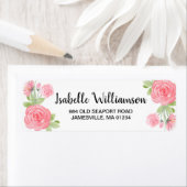 Feminine Pink Roses Rücksendeadressen-Aufkleber (Insitu)