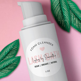 Feminine Pink Script Logo Lash Extensions Cleanser Runder Aufkleber