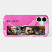 Feminine Pink & Silver Glitter Agate 4 photos iPhone 16 Hülle (Rückseite (Horizontal))