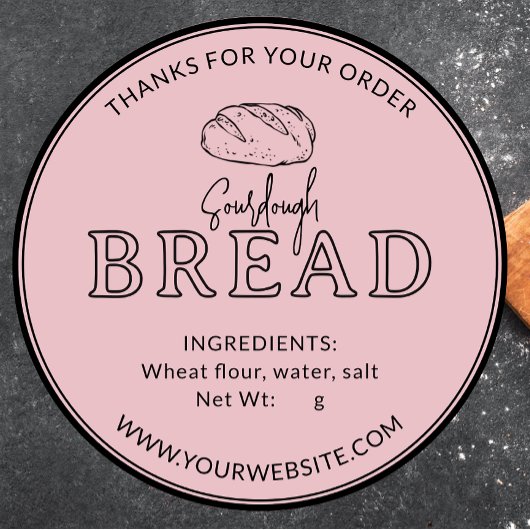 Feminine Pink Sourdough Brot Danke Sticker