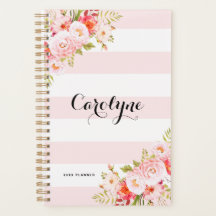 Feminine Pink Stripes Personalisierter Planer