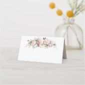 Feminine Pink Summer Rose Garden Platzkarte (Rückseite)