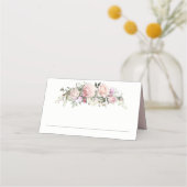 Feminine Pink Summer Rose Garden Platzkarte (Vorderseite)