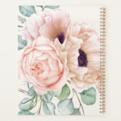 Feminine Pink und Beige Pfeffer Aquarellblume Planer (Rückseite)