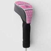 Feminine Pink und White Polka Dot Golf Head Cover Headcover (angewinkelt)