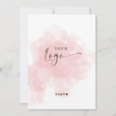 Feminine Pink Watercolor Script Logo-Geschäft Einladung (Rückseite)