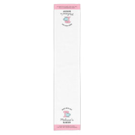 Feminine Pink Whisk Bakery Craft Market Kurzer Tischläufer