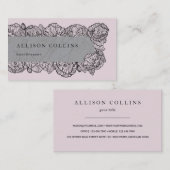 Feminine, pinkfarbene Blume Visitenkarte (Vorne/Hinten)