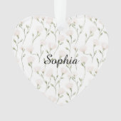 Feminine Pretty Blush Pink Flowers Christmas Ornament (Vorderseite)