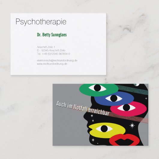 feminine psychologists visitenkarte (Vorne/Hinten)