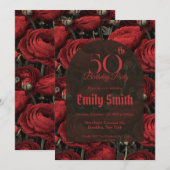 Feminine Ranunculus Themed Boho Birthday Einladung (Vorne/Hinten)