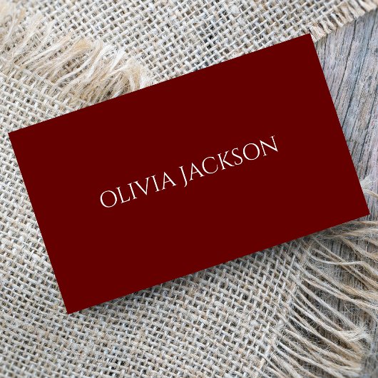 Feminine Red Minimalistic Clean simple Visitenkarte