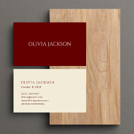 Feminine Red Minimalistic Clean simple Visitenkarte