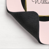 Feminine rosa Farbe Polka Punkte mit Namen Mousepad (Ecke)