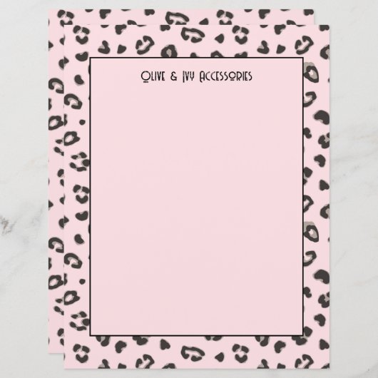Feminine rosa Leopard Druckvorlage (Vorne/Hinten)