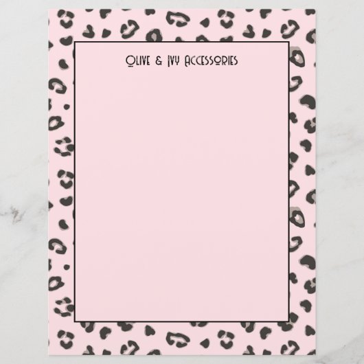 Feminine rosa Leopard Druckvorlage (Vorderseite)