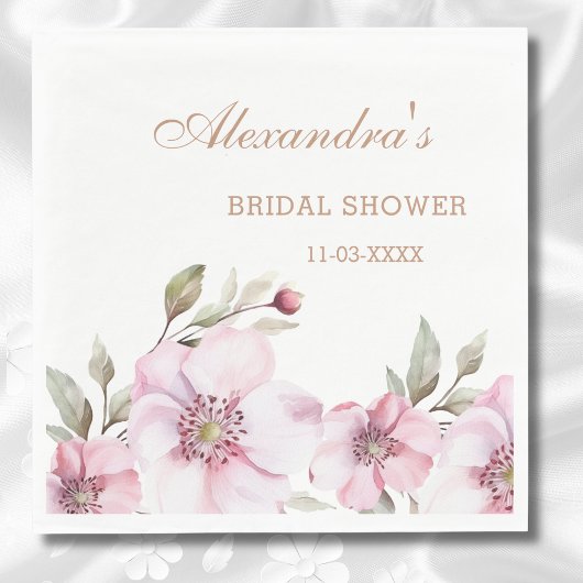 Feminine Rosa Rose Brautparty Serviette