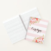 Feminine rosa Streifen Personalisiert Notizbuch (Innenseite)
