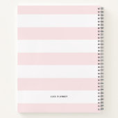 Feminine rosa Streifen Personalisiert Notizbuch (Rückseite)