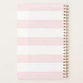 Feminine rosa Streifen und Peonys Custom Planner Planer (Rückseite)