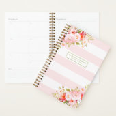 Feminine rosa Streifen und Peonys Custom Planner Planer (Anzeige)