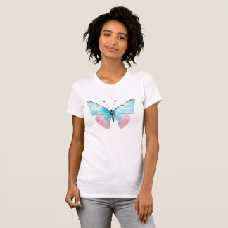 Feminine rosa und aqua Schmetterling T-Shirt