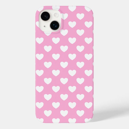 Feminine Rosa und weiße Herzen iPhone Abdeckung Case-Mate iPhone Hülle (Rückseite)