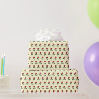 Feminine rosa Wasserfarben-Rosen auf Creme Geschenkpapier