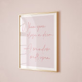 Feminine rosa Zitattypografie positive Wandkunst Poster