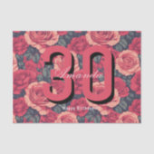Feminine Rose Floral 90Th Birthday Seidenpapier (Vorderseite)