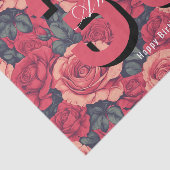 Feminine Rose Floral 90Th Birthday Seidenpapier (Ausschnitt)