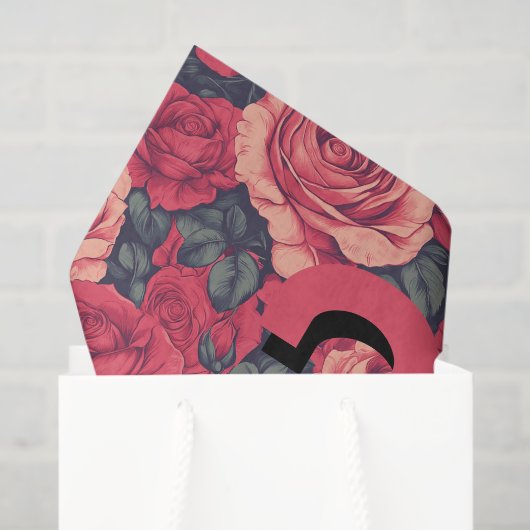 Feminine Rose Floral 90Th Birthday Seidenpapier (Geschenktüte)