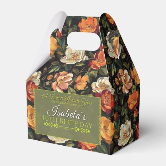 Feminine Rose Floral Birthday Celebration Geschenkschachtel (Vorderseite)
