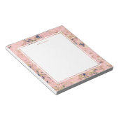Feminine Rose Gold Blush Pink Blauer Marmorname Notizblock (angewinkelt)