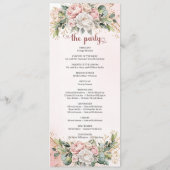 Feminine Rose Gold Flowers Eucalyptus Program Programm (Rückseite)