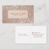 Feminine Rose Gold Willow Tree Leaf Muster Visitenkarte (Vorne/Hinten)