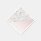 Feminine Rose Goldmarmor und rosa Farbblock Serviette (Ecke)